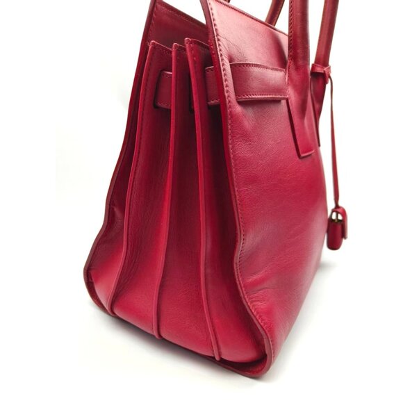 Pre-owned Yves Saint Laurent Calfskin Small Sac de Jour Handbag Red - Picture 4 of 16